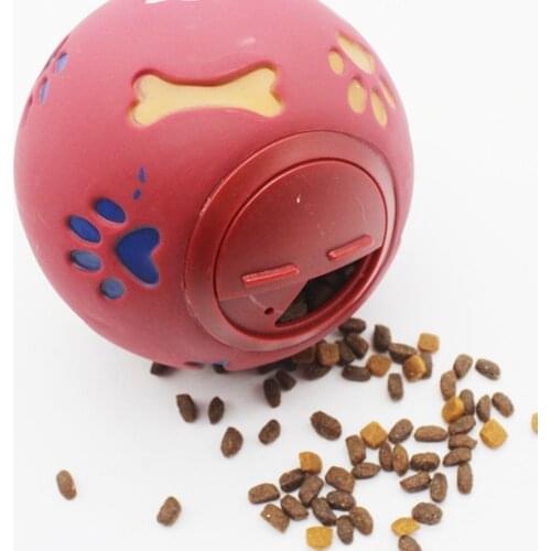 7.5/11cm Pet Dog Toy for Small Large Dogs Pure Natural Rubber Leakage Food Ball Interactive Pet Cat Teething Training Balls Toys