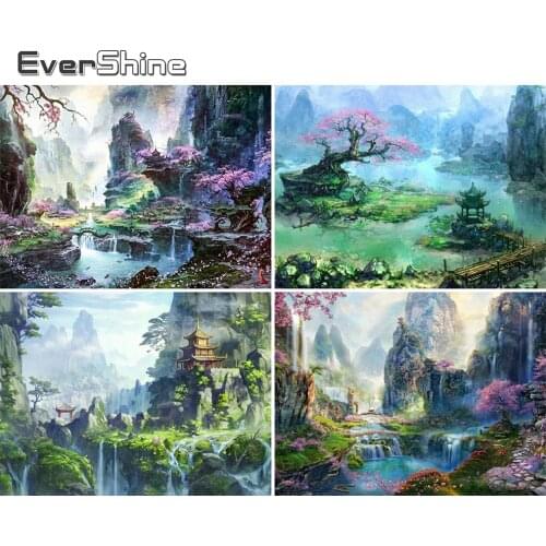 EverShine Diamond Embroidery Full Drill Square DIY Scenic Diamond Painting Mountain Picture Cross Stitch 5D Mosaic Wall Decor