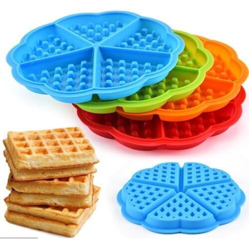 Non-Stick Silicone Waffle Mold Candy Jelly Chocolate Baking Mold Bread Pie Flan Tart Mould Muffin Maker Fondant Pastry Tools New