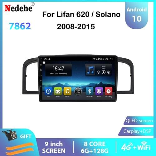 6G+128G Car Radio Audio 2din Android 10 Multimedia Video Player For Lifan 620/Solano 2008-2015 Tape Recorder GPS Bluetooth 4G
