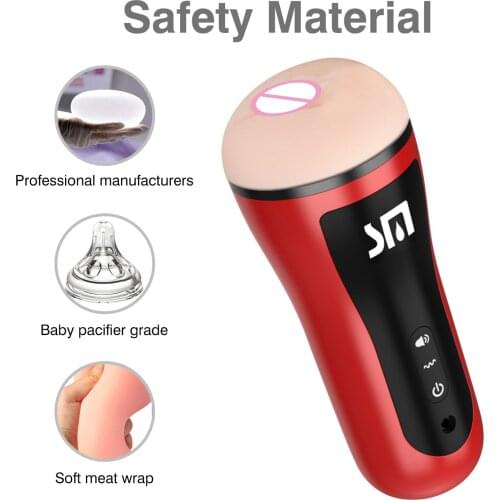 Automatic Male Masturbation Cup Realistic Pussy Real Vagina Pocket Penis Training Heating Interactive Voice Sex Toys For Men