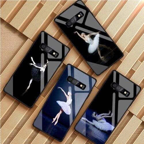 Ballerina Tempered Glass Phone Case For Samsung Galaxy S8 S9 S10 S20 PLUS J8 J6 J4 2018 NOTE 8 9 10 Cover Shell