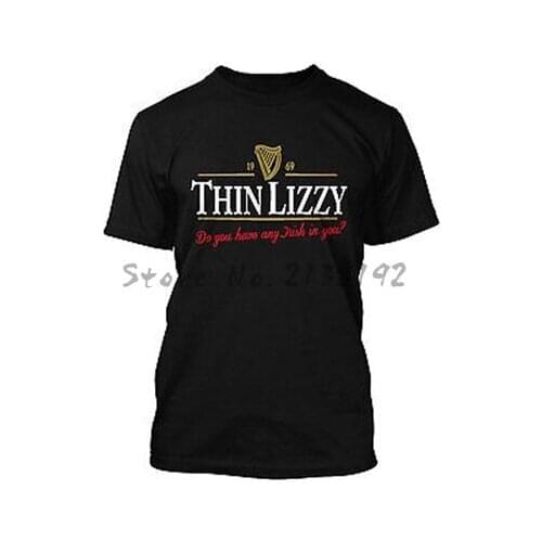 Free Shipping Thin Lizzy pattern mens t shirt summer style cotton t shirt mens top tees black tshirt euro size