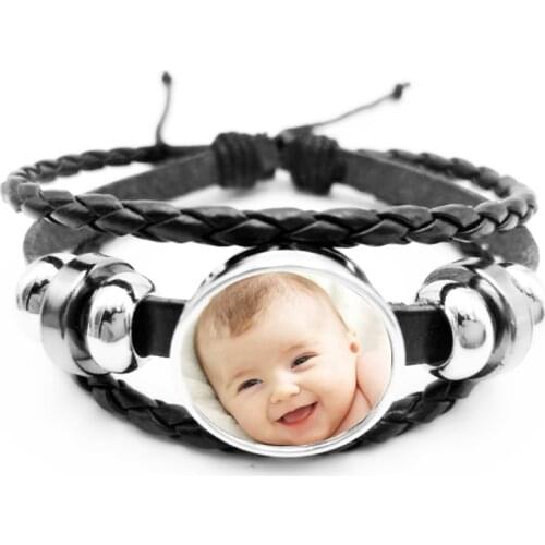 Handmade Personality Photo Family Photo Baby Child Dad Mom Brother Sister Grandparents Family Portrait Bracelet Private Custom