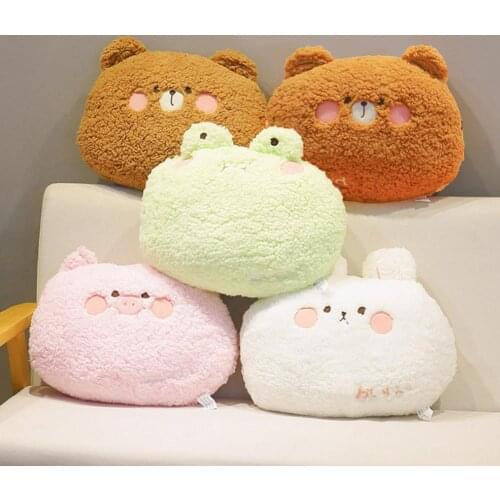 Cashmere Plush Animal Hug Pillow Cute Toy Home Cushion Decor Ideal Gift Cute Cartoon Rabbit Bear Frog Piggy Adorable Hug Pillow