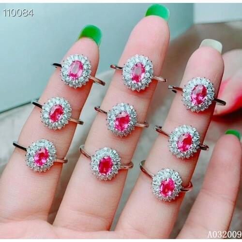 KJJEAXCMY fine jewelry 925 sterling silver inlaid natural pink sapphire new ring trendy girls ring support test