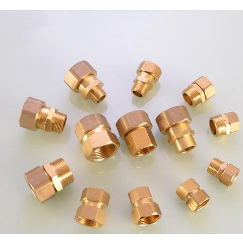 1/2" 3/4" BSP Female Male Thread Brass Hex Pipe Nipple Fitting Movable Joint Quick Connector Adapter
