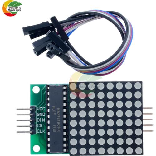 8x8 8*8 MAX7219 Dot Led Matrix Module MCU LED Display Control Module For Arduino 5V Interface Module Output Input Common Cathode