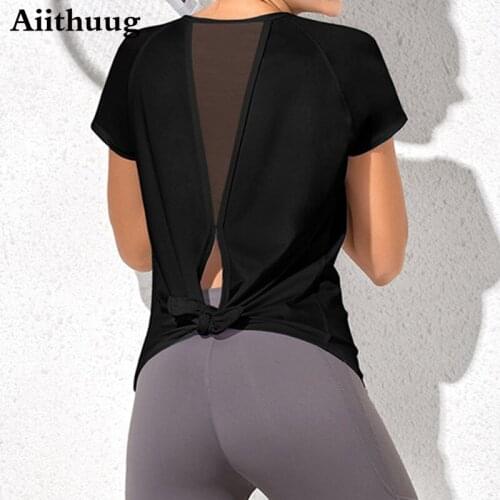 Aiithuug Long Sleeve Workout Shirts for Women Yoga Tops Running T Shirt Workout Clothes Breathable Athletic Gym Running Tank