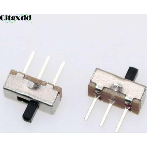 Cltgxdd 10Pcs Interruptor ON-OFF Mini Slide Switch SS12D00 SS12D00G3 3Pin 1P2T 2 Position Toggle Switch Handle Length:3MM