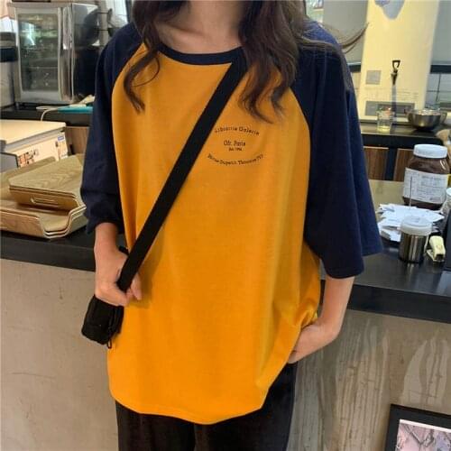 Fashion New Loose Streetwear Jumpers Tops Summer Kawaii Women Sweatshirt Tshirts Short Sleeve Streetwear Girls Tee