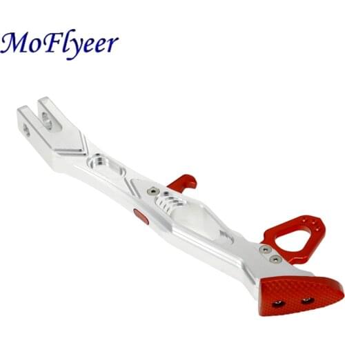 MoFlyeer CNC Aluminium Alloy Motorcycles Kickstand Kick Side Stand Motorcycle Scooter Street Standard