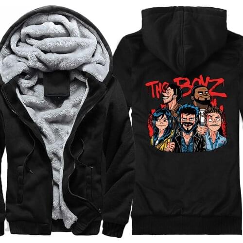 Black robed picket Mens Raglan Thicken Jackets Winter Fashion Sweatshirts & hooded Casual Korean Style Zipper sudadera hombre