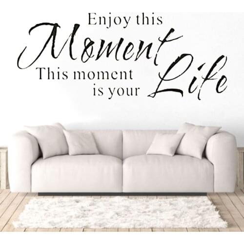 Enjoy This Moment Wall Quote Inspirational House Quotes Sticker Life Home Art Wall Stickers Decals Mural Removable DK-57