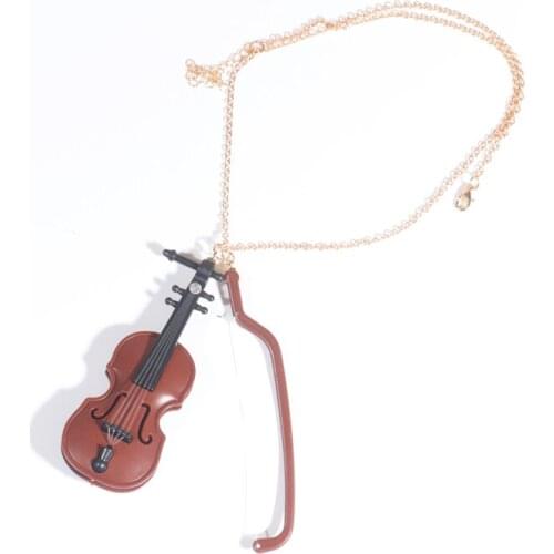 Violin Necklace for Women Party Jewelry Accessories Baby Gifts for Children Aesthetic Art Anime Necklace Statement Necklace