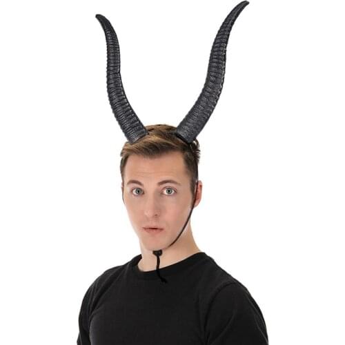 New arrival Long Ram Horns Headband PU foam Sheep Horns HairBand Cosplay Halloween Party Hair Accessories for Adult