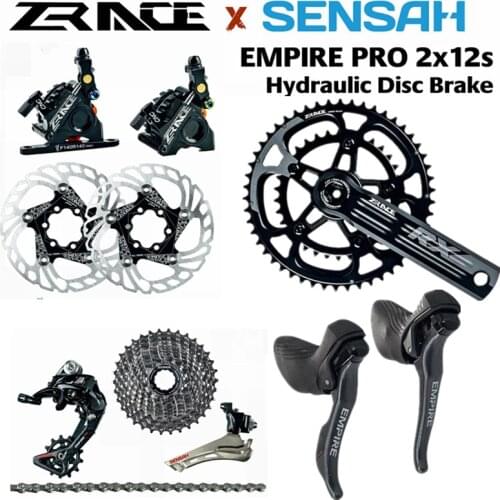 SENSAH EMPIRE PRO 2x12 Speed , Carbon Fiber,R/L Shifter + R/F Derailleurs + ZRACE RX Crank / Disc Brake , 24s Road Groupset