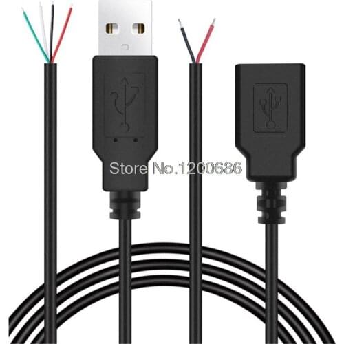 USB Male Cable Pigtail 0.3M Micro 5pin USB Female Jack 4 wires Power Pigtail Cable Cord DIY