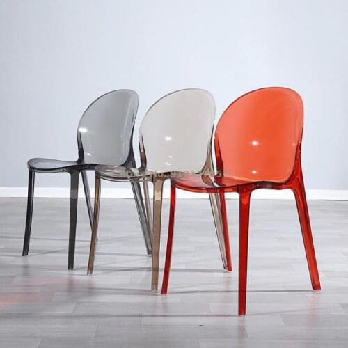 Nordic minimalist original designer transparent crystal dining chair net red casual home makeup chair non-acrylic modern