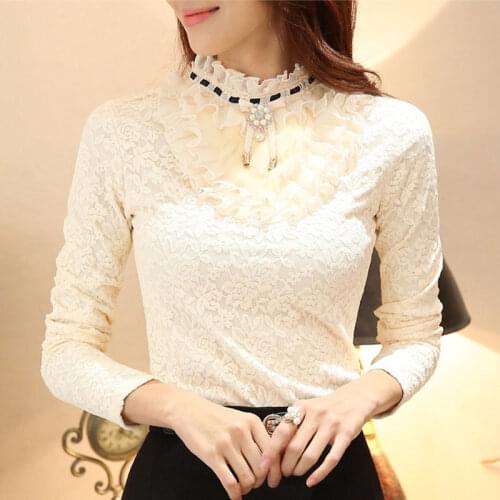 Thick Lace Shirt 2020 Autumn Winter Coat Shirts Long Sleeve Blusas Ropa De Mujer
