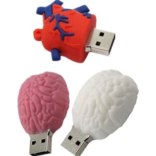 Usb Flash Drive Cartoon Organ Heart Brain Usb Stick Pen Drive 4GB 8G 16G 32GB Pendrive 64G 128G Memory Flash Stick 256GB U Disk