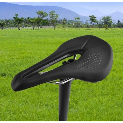 Cycling Bike Seat Saddle Racing Road Cycling Hollow Shockproof Saddle Pad Women Men PU Leather Padded Biking Saddle Fixed Gear