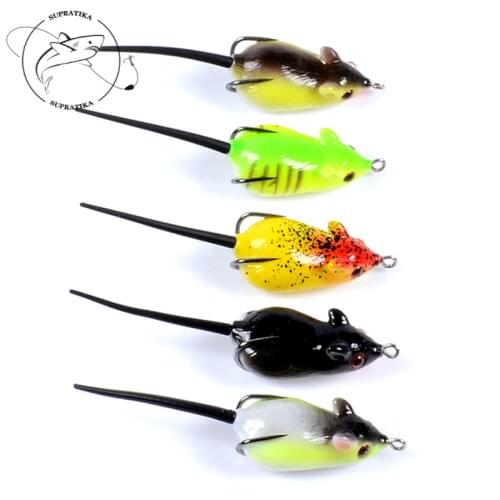 Wobblers Bionic Bait Anti-corrosion 5pcs/set Mini Thunder Frog Plastic Soft Bait With Sharp Back Barb Hook 8.2g/5.1cm 3D Eyes