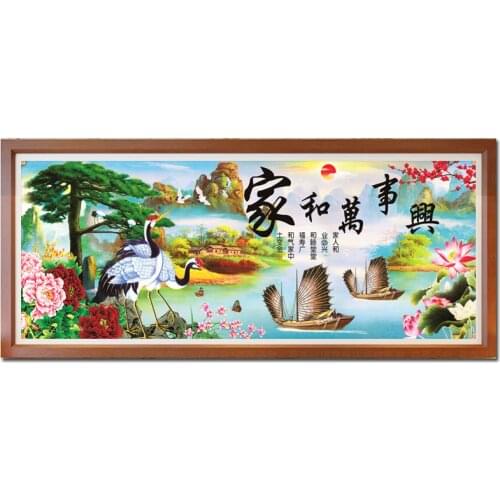 Printed Cross Stitch Needlework,DIY Living Room,Sets For Embroidery Kit Full Cross-Stitching Silk Thread Landscape Sailboat