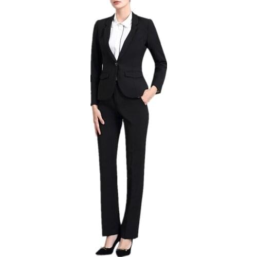 Womens pants suits Womens suit two-piece suit single button blazer+ trousers female slim fit professional wear custom made