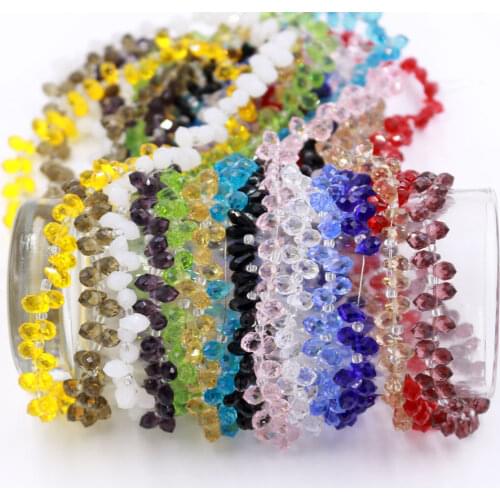 ZHUBI 95PCS/LOT Wholesale Crystal Drop Pendant 5*8MM Faceted Glass Waterdrop Loose Beads Charm Jewelry Making Accessories DIY