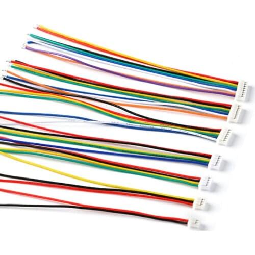 10 pcs 1.25 Male PCB Connector JST 2/3/4/5/6/7/8/9/10 Pin Single Head Plug With 100mm Electronic Wire Connectors