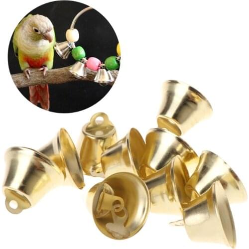 10pcs Parrot Toys Bell Golden Accessories Sound Decoration Bird DIY Pet Supplies