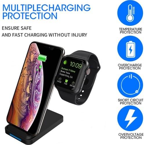 2-in-1 Fast QI Wireless Charger for VicTsing Wireless Fast Charging Pad Dock Station Stand for iPhone IOS Samsung 5W/7.5W/10W