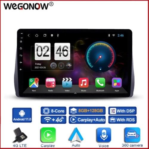 360 Panoramic Camera 6G+128G 8Core Android 10.0 Car DVD Player GPS Map WIFI Bluetooth 5.0 RDS Radio For Toyota Wish 2010 -2018