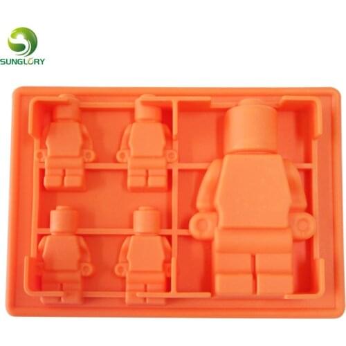 5x Silicone Robot Ice Mold Ice Cream Tubs Icecream Silicone Cake Mold Chocolate Mould Baking Fondant Ice Cream Tools 6 Colors
