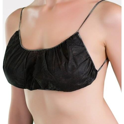 50Pcs Women with Elastic Straps Breathable Salon Non Woven Fabrics Portable Soft Disposable Bra Individually Pack