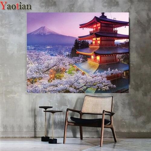 5D Diamond Painting Mount Fuji Scenery Landscape Full Square Round Cross Stitch Kit Diy Mosaic Daimond Embroidery Home Decor
