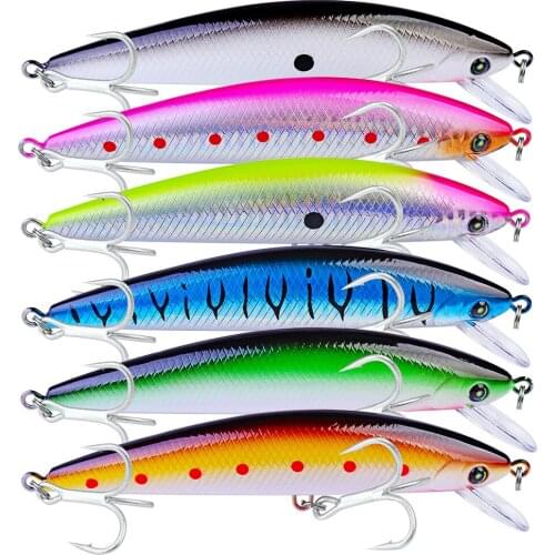 6pcs Big Minnow Fishing Lure 13cm 41g Laser Sinking Artificial Hard Bait 3D Eyes Fishing Crankbait Wobblers Japan Fish Pesca
