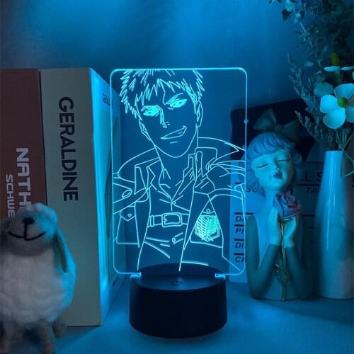 Anime Attack on Titan 3d Lamp Jean Kirstein Light for Bedroom Decoration Kids Gift LED Night Light Table Lamp Manga