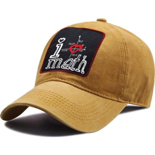 I Love Math Simple Funny Print Baseball Caps Outdoor Unisex Snapback Hat Sunscreen Summer Riding Hats Adjustable Baseball Cap