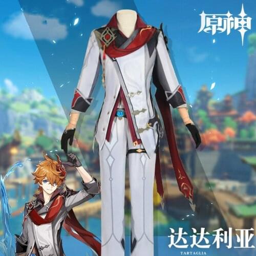COSSUN Anime! Genshin Impact Tartaglia Cosplay Costume Game Suit Men Fancy Uniforms Halloween Carnival Party Outfits