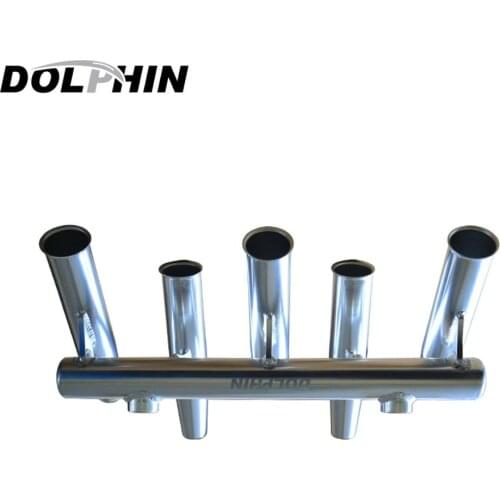 Dolphin Rod Holder Boat T Top 5 Fishing Rod Rocket Launcher , anodised