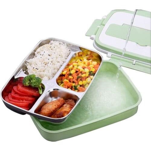 Kids Adult Lunch Box Water Injection Heating 304 Stainless Steel Student Bento Box Lunchbox Leakproof Food Container