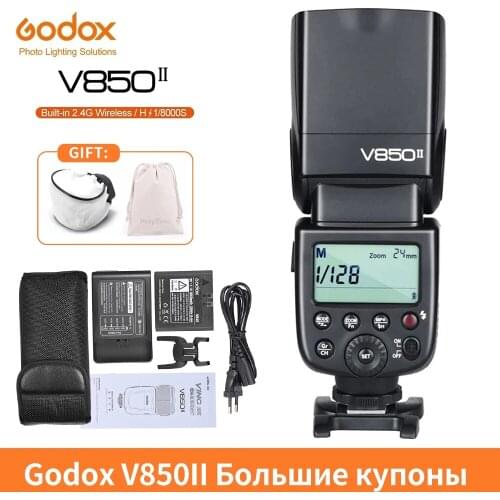 Godox V850II GN60 Off Camera 1/8000s HSS Flash Speedlite 2.4G Wireless X System Li-ion Battery for Canon Nikon DSLR Cameras