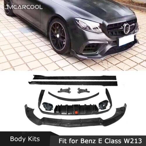 Carbon Fiber Front Bumper Lip Side Skirt Rear Diffuser Body Kits For Mercedes Benz E Class W213 Sedan 4 Door 2017 2018 2019