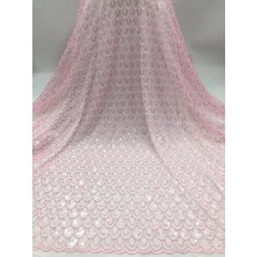 African sequin embroidered lace fabric 2021 high quality Nigeria mesh lace fabric bridal French tulle lace fabric J4292