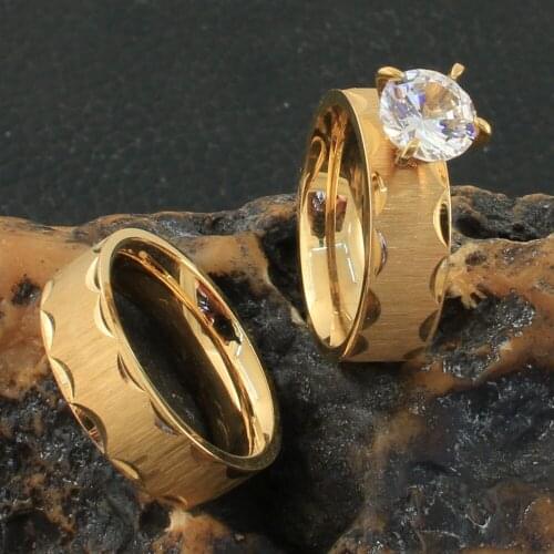 HOT Selling Accessories Wholesale Newest Fashion Jewelry Stainless Steel Jewelry Gold Color Rings RFFZAEBA