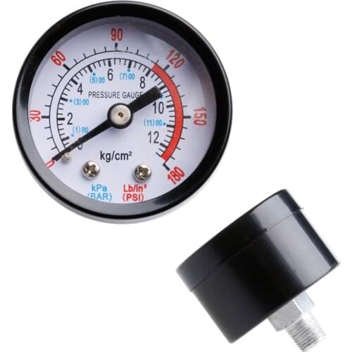 Air Compressor Pneumatic Hydraulic Fluid Pressure Gauge 0-12Bar / 0-180PSI
