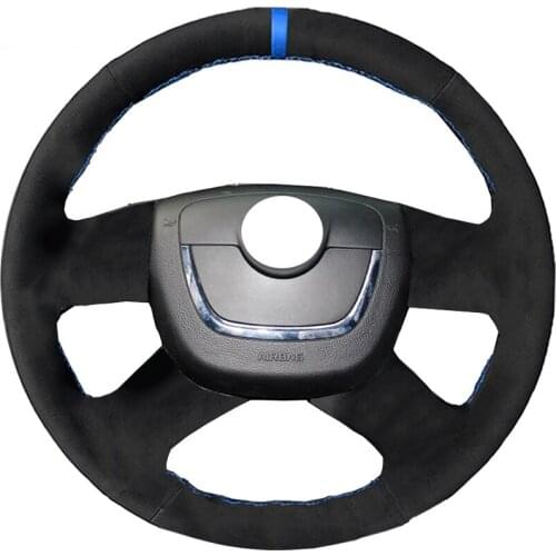 Alcantara Material Suede Leather Car Steering Wheel Cover for Skoda Octavia Superb 2012 Fabia Skoda Octavia A5 2012 2013 Yeti