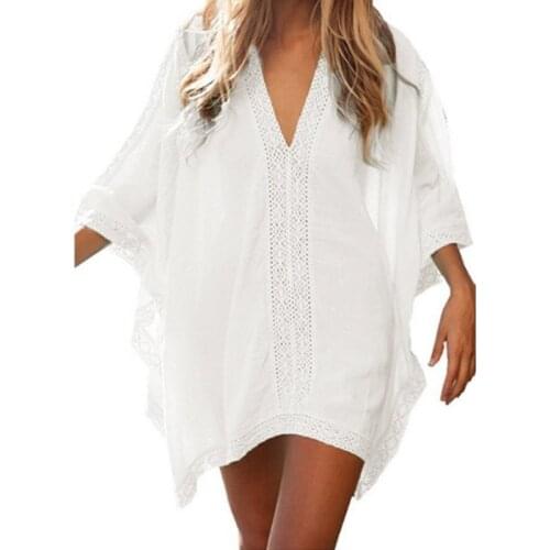Fashion Summer Women Cover Up Sexy Chiffon Beach Cover Ups Swimsuit Bikini Loose Short Dress Beach Bathing Suit tunic Swimwear
